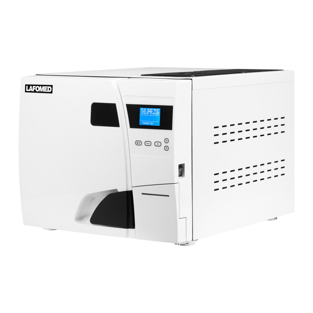 Lafomed autoklave premium line lfss23aa lcd med 23L klasse B medicinsk printer — forfra