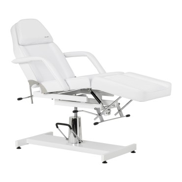 Hydraulische cosmetische stoel Sillon 210 met wiegfunctie wit