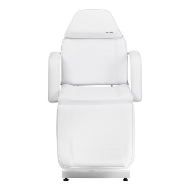 Hidraulična kozmetička stolica Sillon 210 s kolijevkom bijela — pogled sprijeda