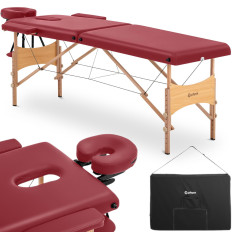 Table de massage en bois pliable et portable Toulouse Red jusqu'à 227 kg rouge.