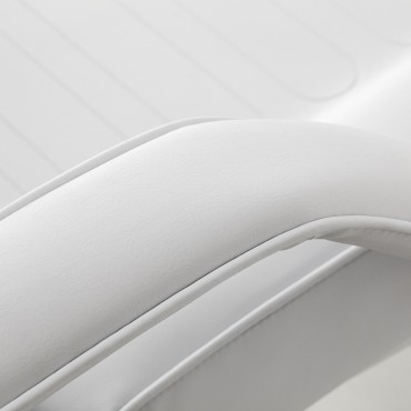 Hydraulic cosmetic chair Sillon 210 with cradle white — close-up of the armrest