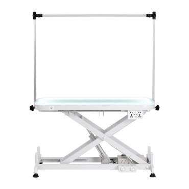 Electric grooming table P4W 3 with lighting, white — front view