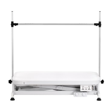 Mesa eléctrica de aseo P4W 3 con iluminación, blanca — vista frontal