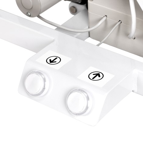 Tavolo da toeletta elettrico P4W 3 con illuminazione, bianco — primo piano dei comandi