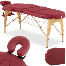 Masāžas gultas pārnēsājamais locīšana ar koka rāmi Colmar Red līdz 227 kg sarkanā krāsā