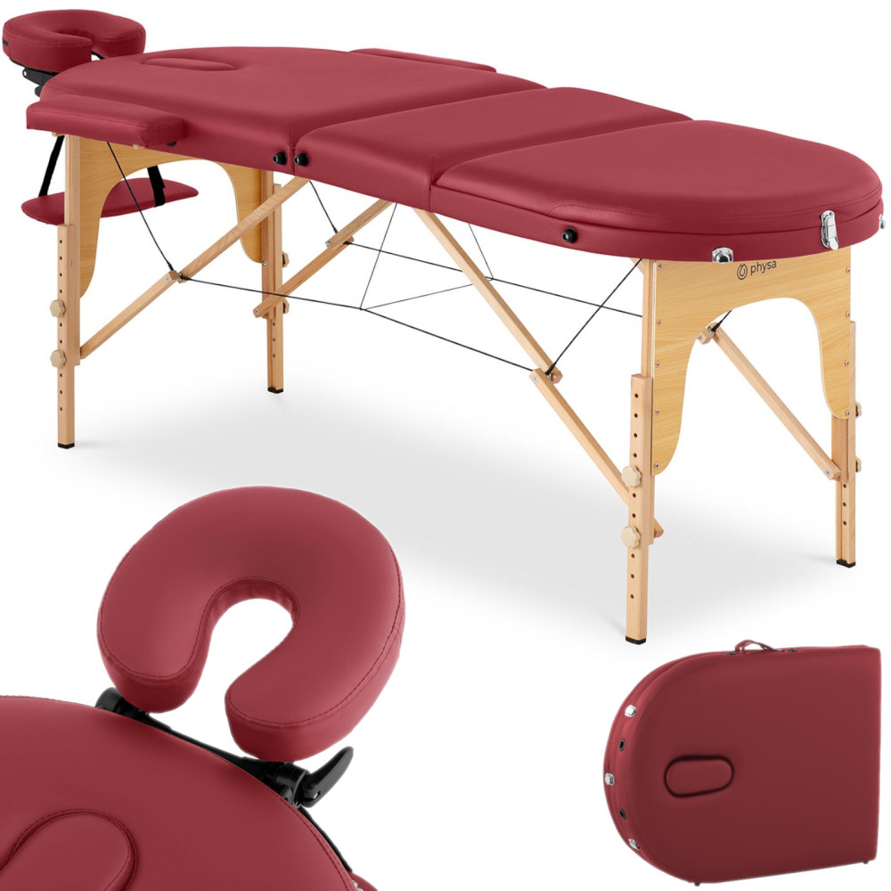 Cama de masaje Portátil plegable con un marco de madera Colmar rojo hasta 227 kg rojo
