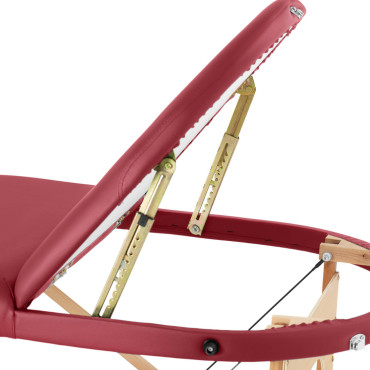 Masāžas gultas pārnēsājamais locīšana ar koka rāmi Colmar Red līdz 227 kg sarkanā krāsā