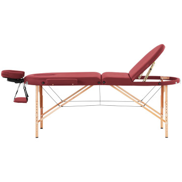 Cama de masaje Portátil plegable con un marco de madera Colmar rojo hasta 227 kg rojo