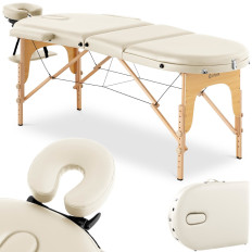 Masaža posteljna prenosna postelja, ki se zloži z lesenim okvirjem Colmar Beige na 227 kg Beige