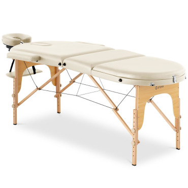 Masaža posteljna prenosna postelja, ki se zloži z lesenim okvirjem Colmar Beige na 227 kg Beige