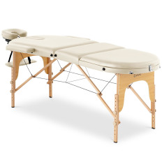 Massage Bed Portable Bädd Folding med en träram Colmar Beige till 227 kg Beige