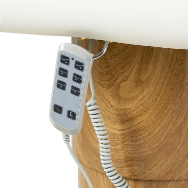 Fauteuil cosmétique électrique Sillon Cloud 3 moteurs crème — gros plan commandes