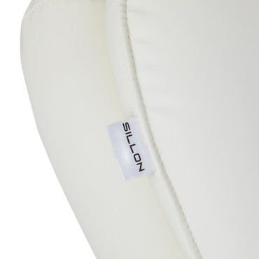 Elektrisk kosmetikstol Sillon Cloud med 3 motorer, krämfärgad — närbild av etikett