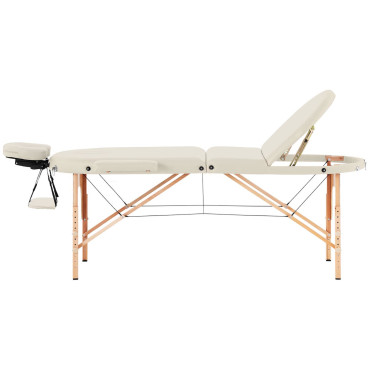 Massage bed draagbare bed vouwen met een houten frame Colmar beige tot 227 kg beige