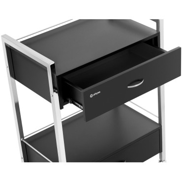 Trolley Frizerski pomočniki 2 predali 2 Police 62 x 38 x 86,5 cm Black