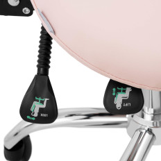 Silla cosmética con respaldo rotatorio, ajustable, mannheim, polvo, rosa rosa