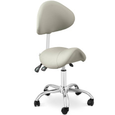 Cosmetic chair saddle with rotary backrest adjustable mannheim gray gray