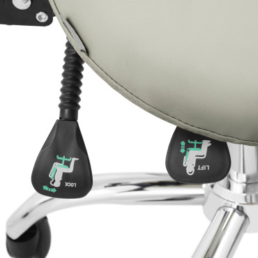 Kozmetické stoličky sedlo s rotačným operadlom nastaviteľný Mannheim Grey Grey