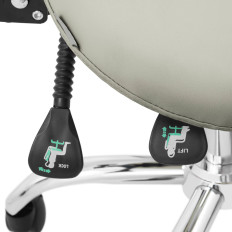 Silla de silla cosmética con respaldo rotatorio, ajustable, mangleim, gris gris