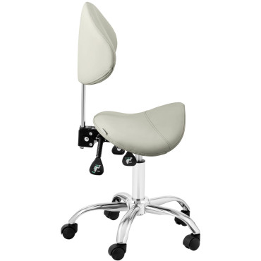 Sella per sedia cosmetica con schienale rotante regolabile Grigio grigio grigio