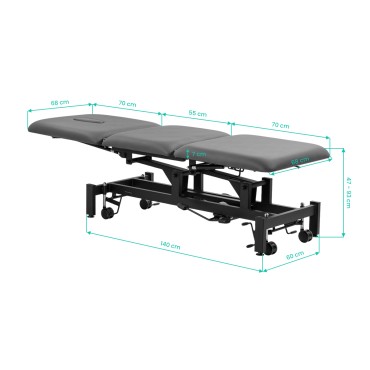 Hidravlična rehabilitacijska miza za masažo in fizioterapijo Balance Solidum 3 sivo
