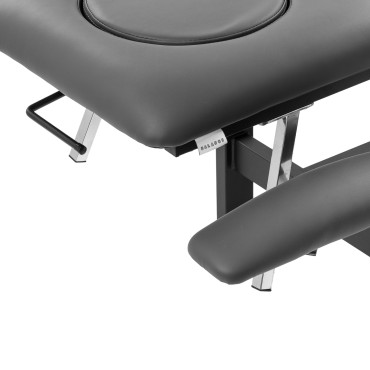 Camilla de Rehabilitación Eléctrica Balance Eso 5 gris para Masaje y Fisioterapia — detalle del reposabrazos