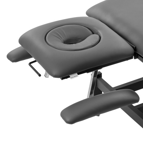 Elektrický rehabilitačný stôl Balance Eso 4 sivý na masáže a fyzioterapiu — detail opierky ruky