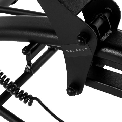 Electric rehabilitation table for massage and physiotherapy Balance Novus 2 grey — close-up of the label
