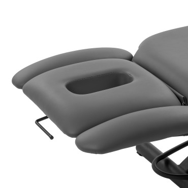 Electric rehabilitation table for massage and physiotherapy Balance Novus 4 grey — close-up of the seat