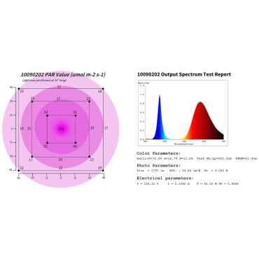 Λάμπα για αναπτυσσόμενα φυτά που καλλιεργούνται πλήρες φάσμα 25 x 12 cm 136 LED 50 σε ασήμι