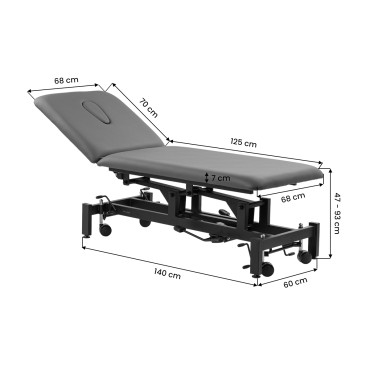 Table de rééducation hydraulique Balance Solidum 5 grise pour massage et physiothérapie