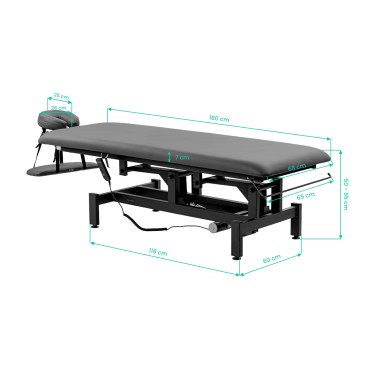 Table de rééducation électrique pour massage et physiothérapie Balance Eso 1 gris