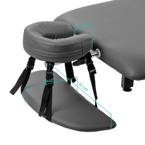 Elektrischer Rehabilitationsliege Balance Eso 1 grau — Detailaufnahme Kopf