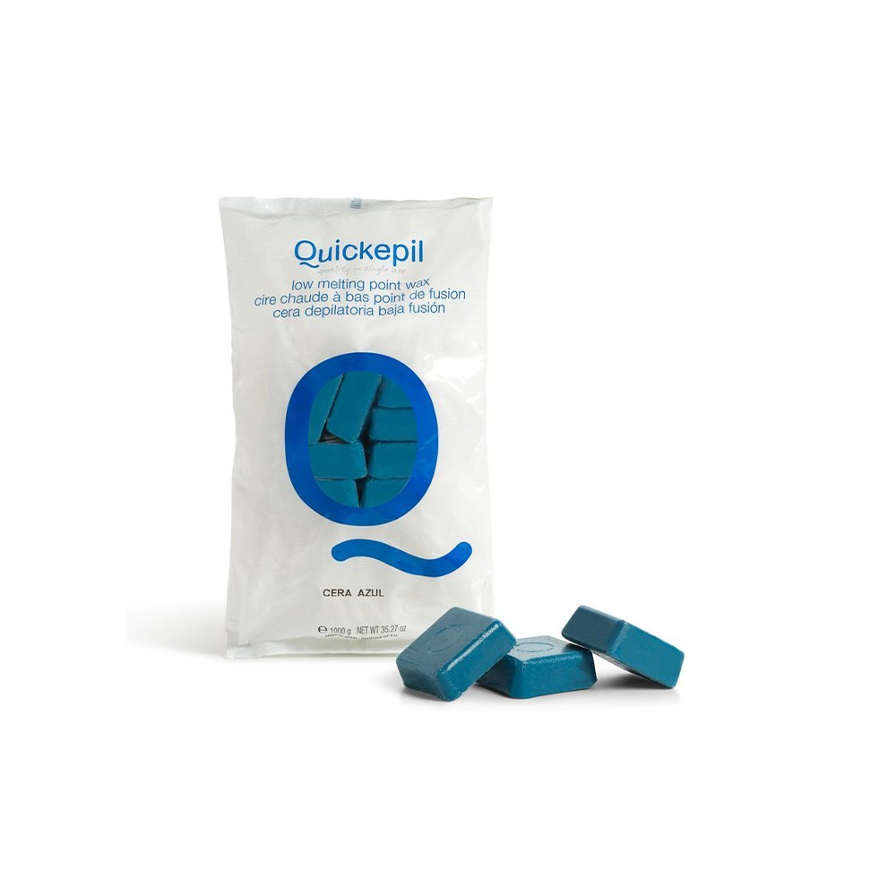 Quickepil kemény gyanta csík nélküli szőrtelenítéshez 1 kg kék — elölnézet