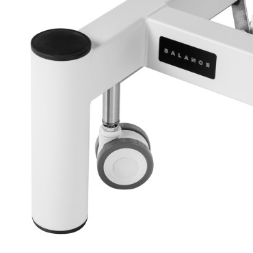 Table de Rééducation Électrique BALANCE Eso Pro grise avec Réglage en Hauteur — gros plan roues