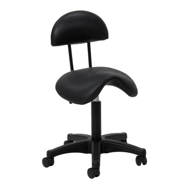 Sgabello cosmetico 6001 nero con base nera — vista frontale