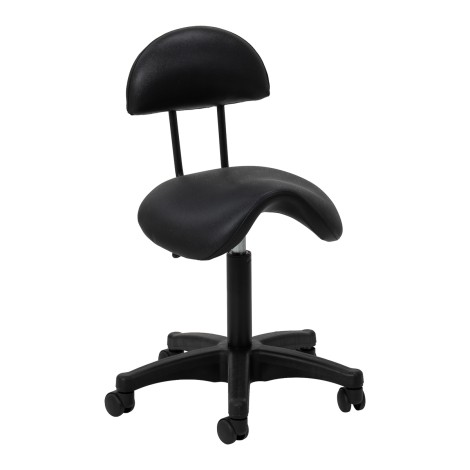 Sgabello cosmetico 6001 nero con base nera — vista frontale