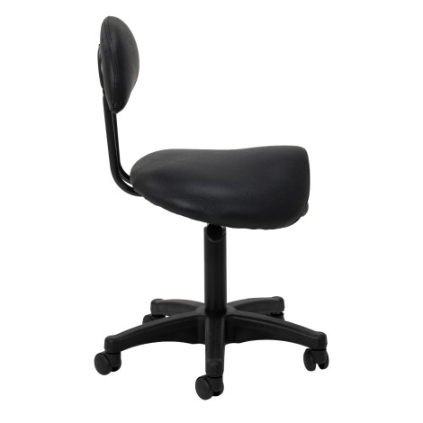 Cosmetic stool 6001 black with a black base — side view