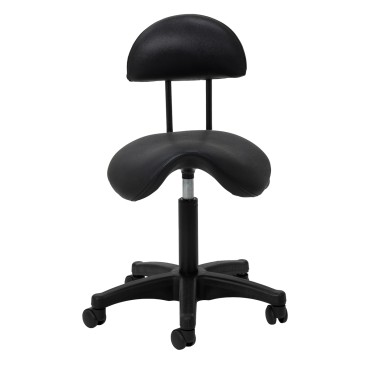 ACTIVESHOP cosmetische kruk 6001 zwart met zwarte basis — vooraanzicht