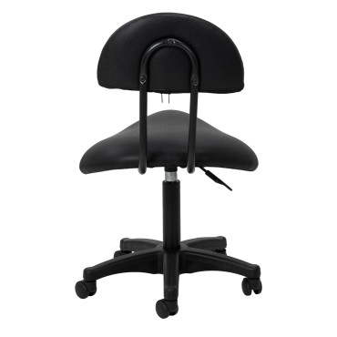 Cosmetic stool 6001 black with a black base — rear view