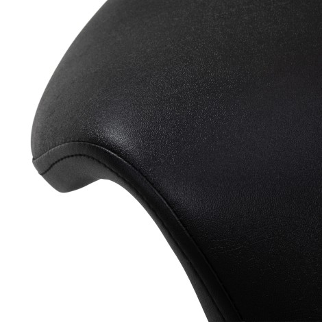 Sgabello cosmetico 6001 nero con base nera — primo piano della seduta