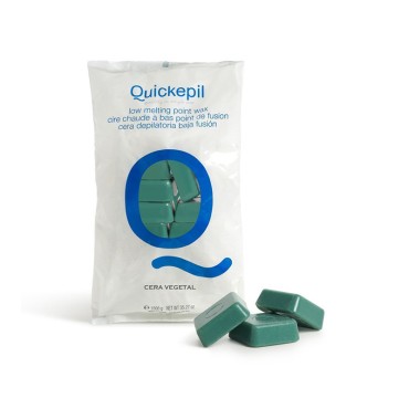 Quickepil trda depilacijska vosek brez prog za rastlinsko depilacijo 1 kg zelena