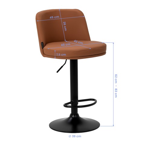 Stol za barsko kuhinjo 4Rico Modo rjavi — stranski pogled