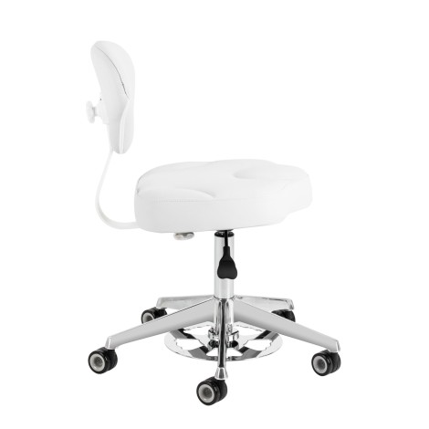 Kosmetikstol Azzurro 156-F bump-up snehvid — fra siden
