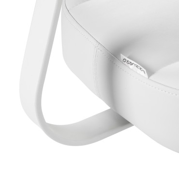 Cosmetic stool Azzurro 156-F bump-up snow-white — close-up of the armrest