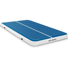 Tapis de gymnastique acrobatique gonflable 300 x 200 x 20 cm bleu et blanc.