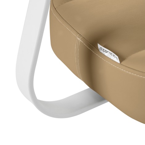 Tabouret cosmétique Azzurro 156-F bump-up beige — gros plan assise