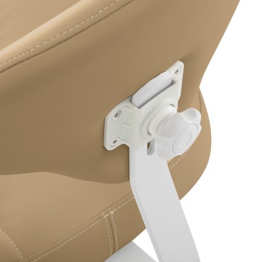 Taburete cosmético Azzurro 156-F con sistema bump-up beige — detalle de los controles