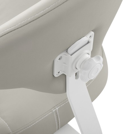 Kosmetikhocker Azzurro 156-F Bump-Up Grau — Detailaufnahme Bedienelemente