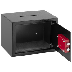 Depositionsäkerhetsbox med plåt med stålknapp 25x25x35 cm